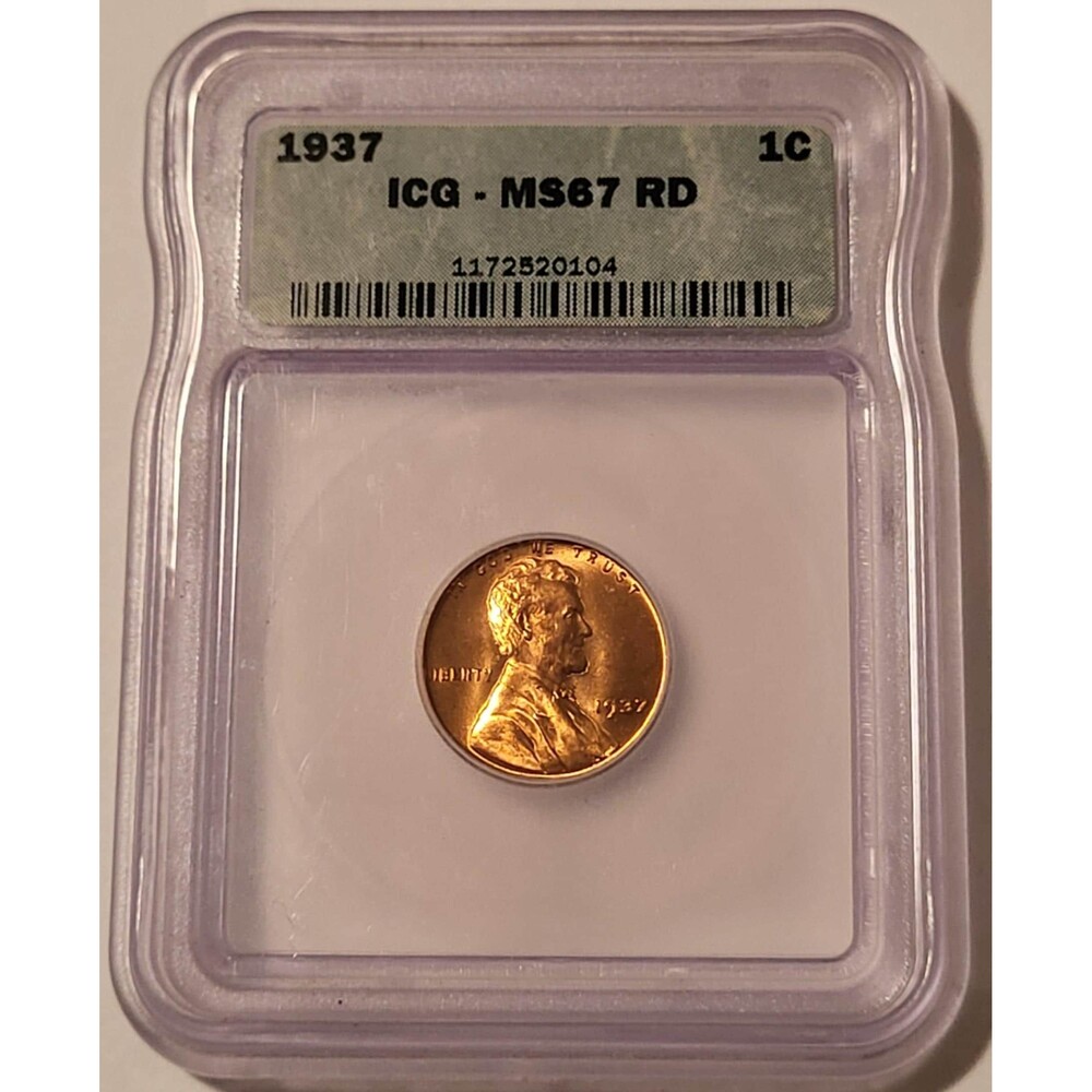 1937 Lincoln Wheat Cent MS67 RED ICG